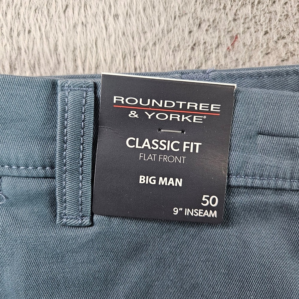 Roundtree & Yorke Classic Fit The Cloud Short Blue Gray Big Man 50x9 NWT NEW